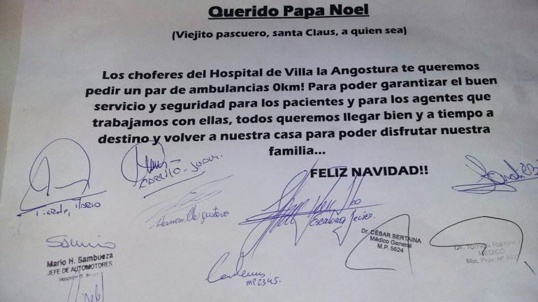 En el hospital, le pidieron a Papá Noel que les traiga una ambulancia