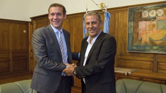 Gutiérrez y Quiroga, ayer después de la reunión en la Casa de Gobierno.