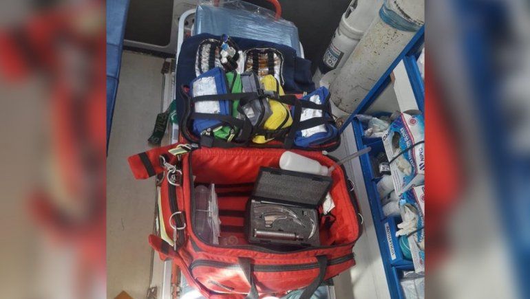 Ladrones desmantelaron una ambulancia del SIEN en la base del oeste