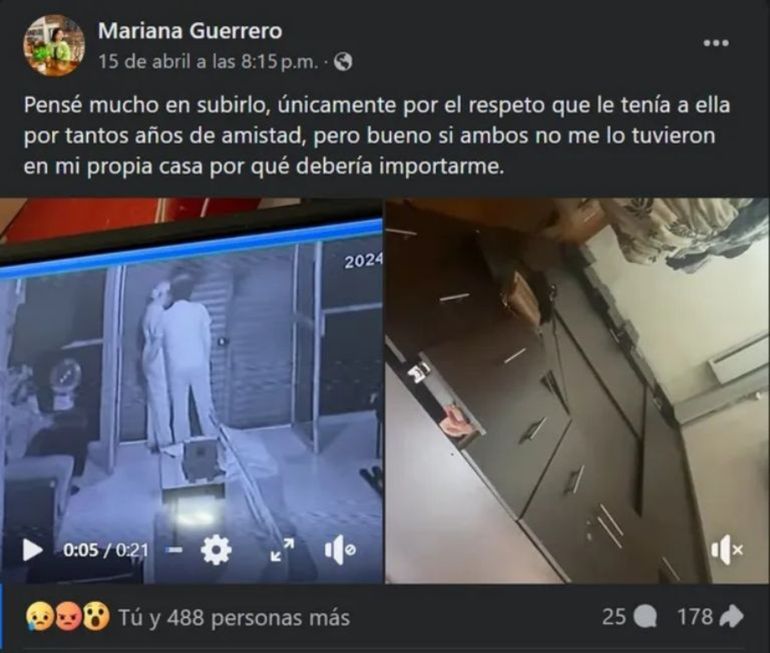 Mariana Guerreo compartió en redes sociales el video del engaño de su pareja y su mejor amiga. Mariana Guerreo compartió en redes sociales el video del engaño de su pareja y su mejor amiga.