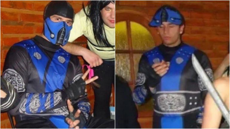 El Dibu Martínez disfrazado de Sub-Zero El Dibu Martínez disfrazado de Sub-Zero