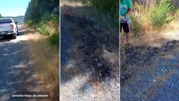 El fuego se había iniciado al costado de la Ruta 40