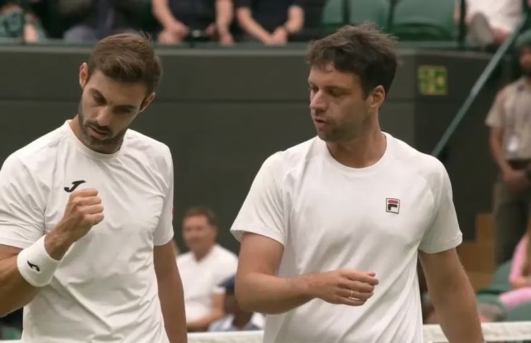 Horacio Zeballos junto a Granollers. Fueron subcampeones en Wimbledon.&nbsp;
