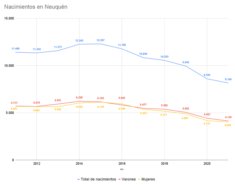 Fuente: Dirección de Estadística y Censos de Neuquén, elaborado en base a datos de la Dirección de Estadística, Ministerio de Salud de la provincia.