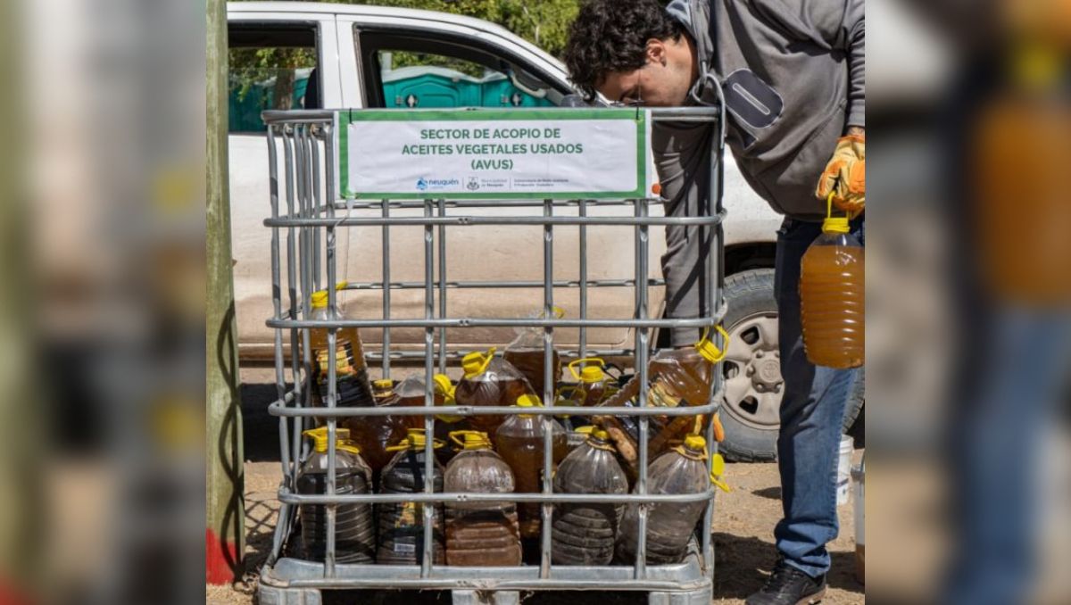 Recolectaron mil litros de aceite en la Confluencia: lo transformarán en biodiesel
