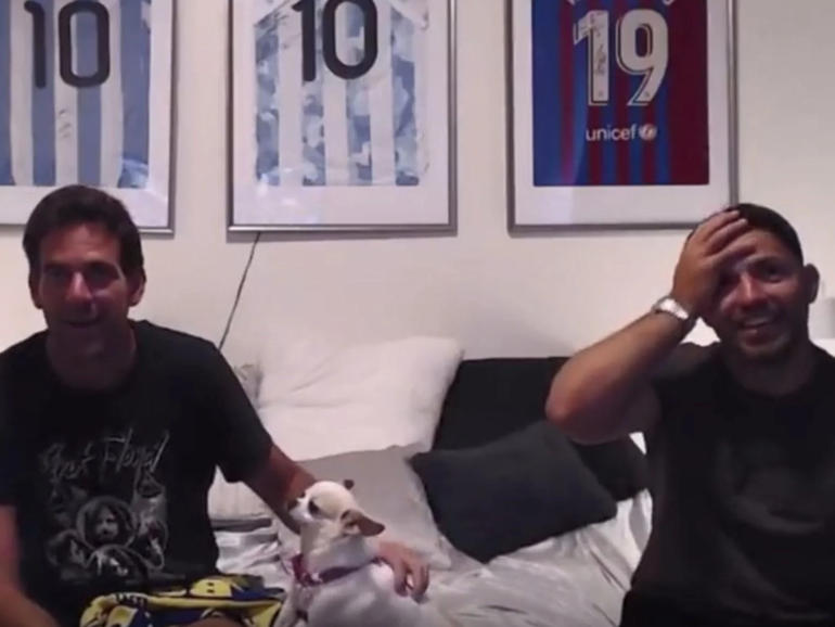 Del Potro vio el clásico con el Kun y su festejo es viral