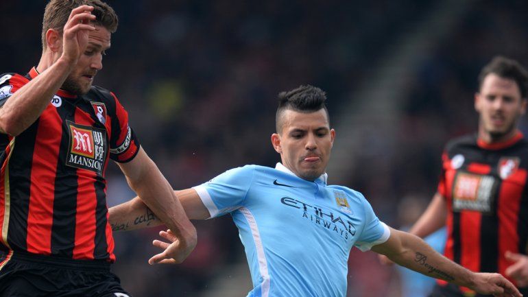 Con un gol de Agüero, el City goleó 4 a 0 al Bournemouth