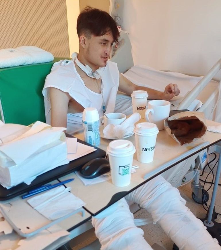 El joven sufrió múltiples fracturas. 