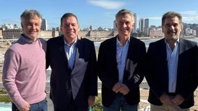Guillermo Montenegro, Mauricio Macri y Cristian Ritondo, reunidos en Mar del Plata.