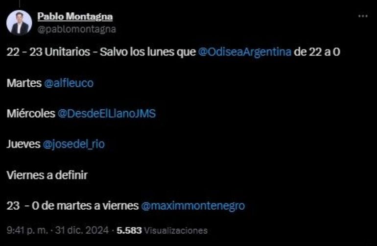 Pablo Montagna contó la programación de LN+ Pablo Montagna contó la programación de LN+