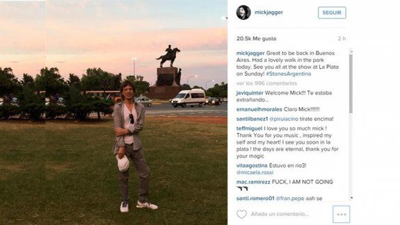 Mick Jagger caminó por las calles de Buenos Aires y fue furor en las redes
