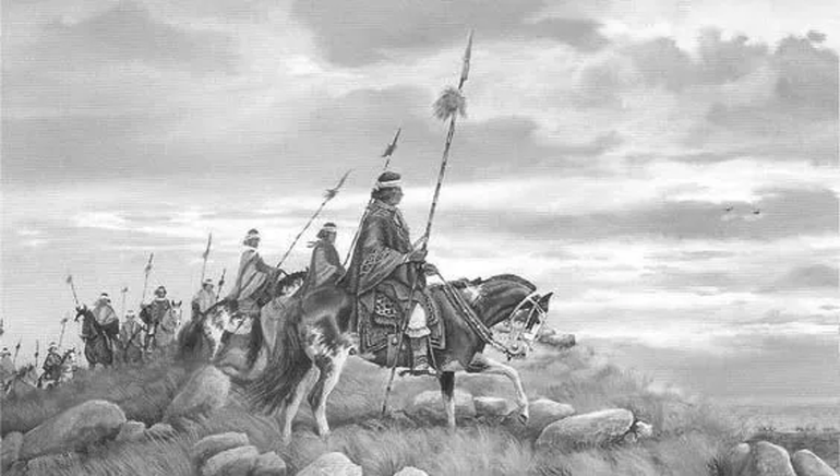 Un grupo de Pehuenches en el norte neuquino