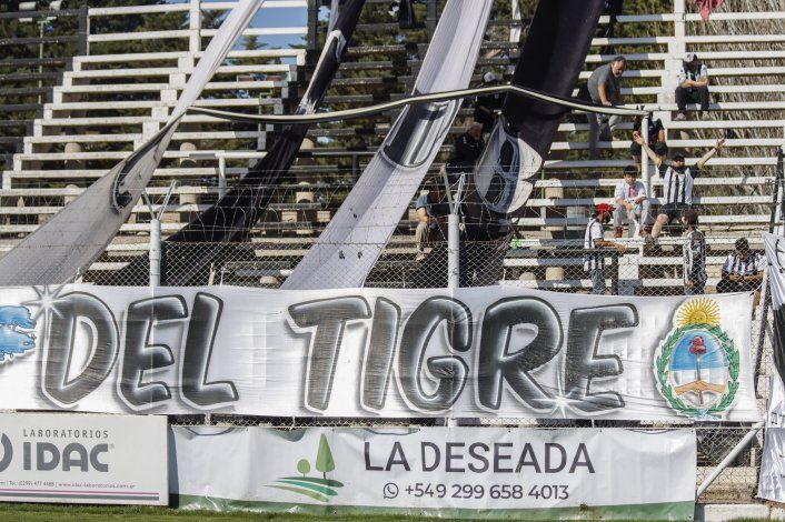Las banderas de uno de los sectores de la hinchada albinegra, presente en La Visera.