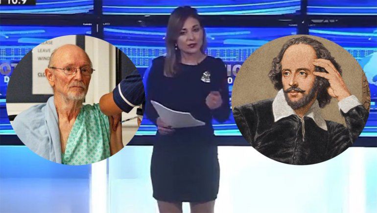 En vivo, confundió al escritor William Shakespeare con el primer vacunado contra el COVID