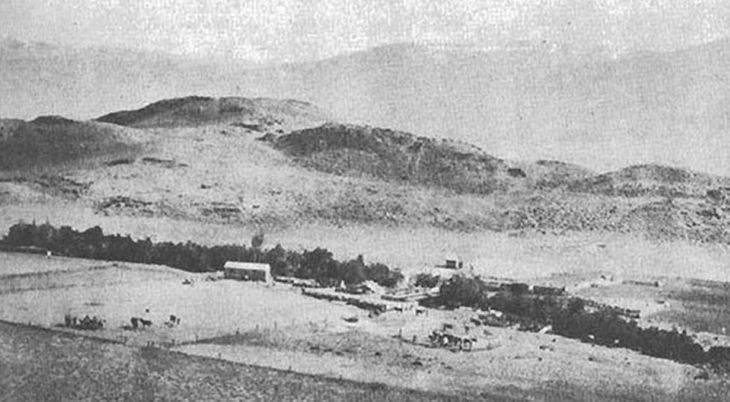 Tierras cercanas al arroyo Chacabuco, donde se ubicó la estancia que llevó el mismo nombre. (Foto: 1908). Tierras cercanas al arroyo Chacabuco, donde se ubicó la estancia que llevó el mismo nombre. (Foto: 1908).