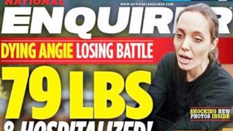 The National Enquirer publicó en su portada &nbsp;-el mes pasado- &nbsp;el estado desesperante de Jolie