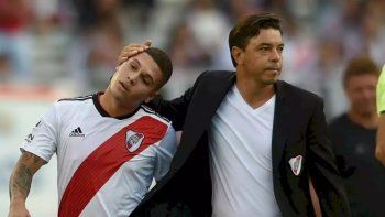 Gallardo con Juanfer. Gallardo con Juanfer.