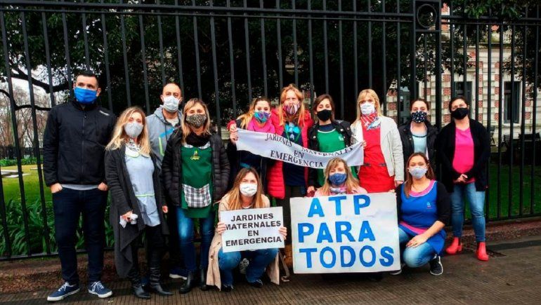 Los trabajadores de jardines y maternales habían protestado por un ATP para todos | Foto cortesía: A. Sosa/El Día