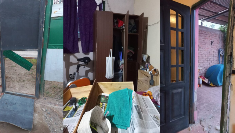 Cómo quedó la casa de la docente en Centenario.