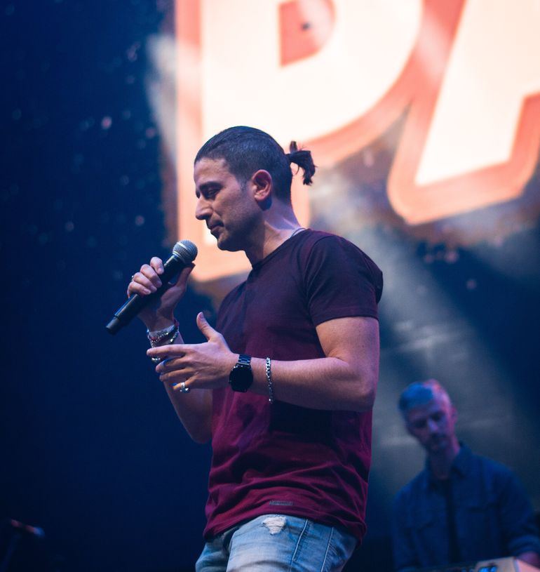 Matías Napoli durante su presentación en el Luna Park. Matías Napoli durante su presentación en el Luna Park.