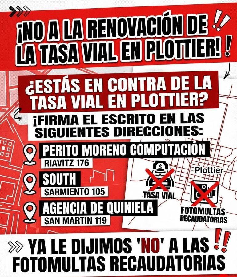 Otro revuelo en Plottier: venció la tasa vial y crece la incertidumbre sobre el precio del combustible