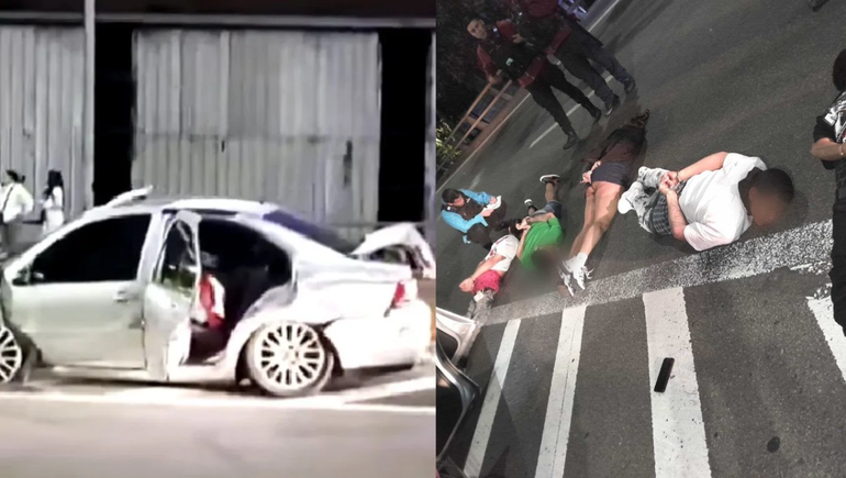El tiroteo seguido de persecución terminó con una mujer baleada en grave estado.