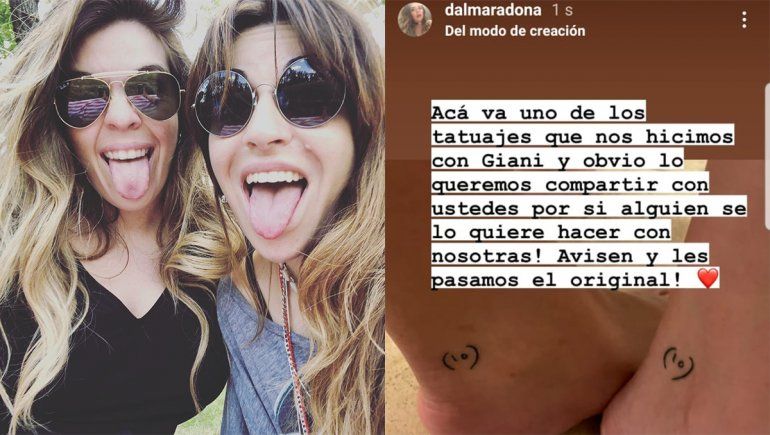 Dalma y Gianinna se tatuaron el Diez y se lo ofrecen a los fans de Maradona