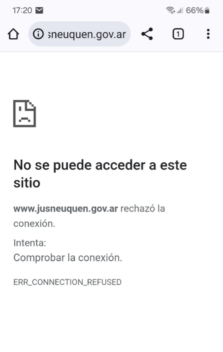 A la página web de Poder Judicial de Neuquén tampoco se puede acceder desde celulares. A la página web de Poder Judicial de Neuquén tampoco se puede acceder desde celulares.