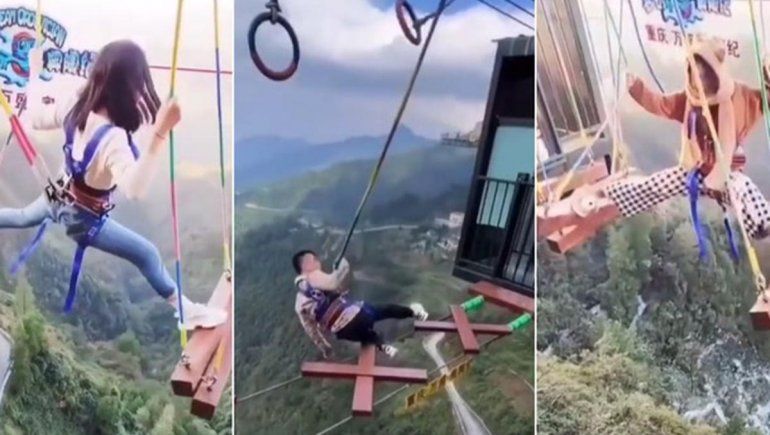 Cruzaron puente flotante más alto y sus reacciones se hicieron virales en TikTok