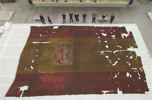 Bandera de la Batalla Trafalgar en museo británico