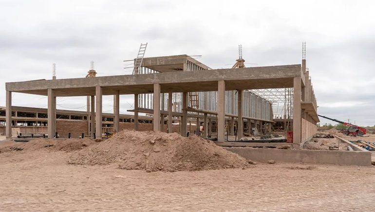 La obra del nuevo edificio.