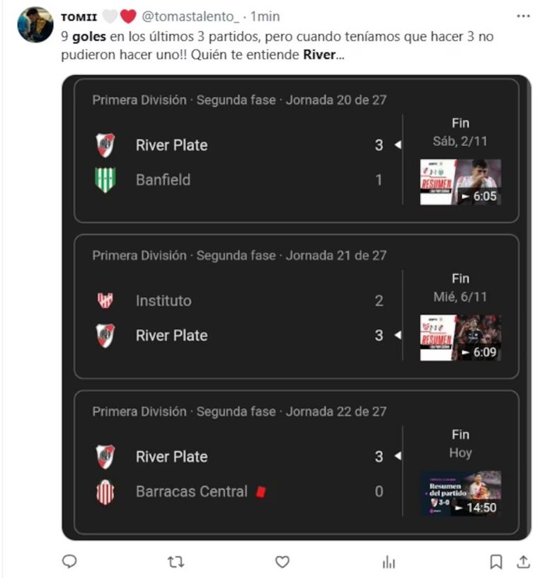 Los mejores memes de la victoria de River Los mejores memes de la victoria de River