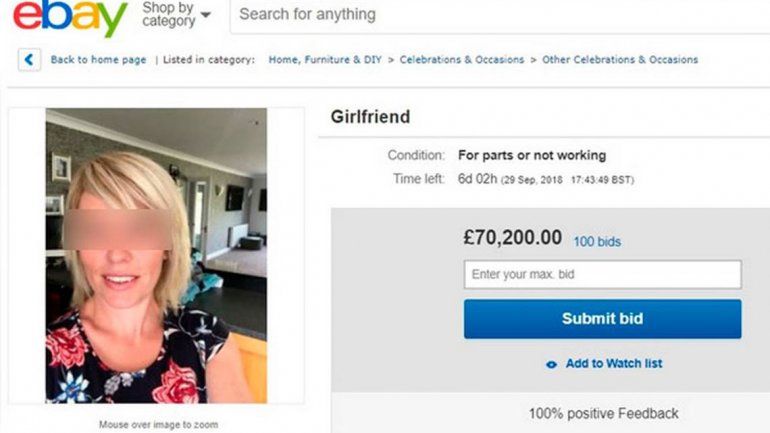 Puso a su novia en venta en eBay y fue un éxito
