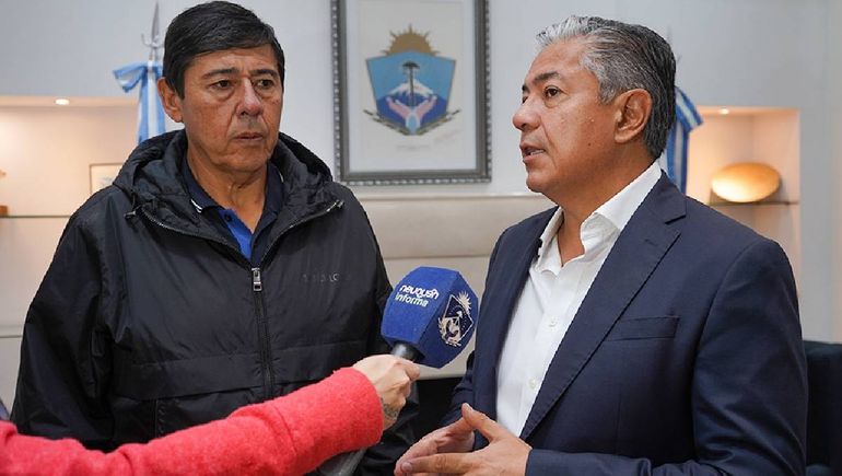 Marcelo Rucci de Petroleros Privados y el gobernador Rolando Figueroa. Marcelo Rucci de Petroleros Privados y el gobernador Rolando Figueroa.