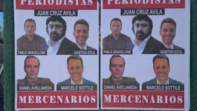 Cómo son y qué dicen los carteles que aparecieron contra los periodistas de ESPN en Buenos Aires