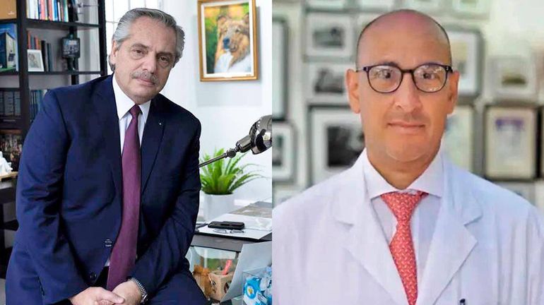Alberto Fernández junto a su médico, Federico Saavedra. Alberto Fernández junto a su médico, Federico Saavedra.