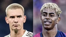 Dos figuras se enfrentan en el clásico español entre Real Madrid y Barcelona. Dos figuras se enfrentan en el clásico español entre Real Madrid y Barcelona.