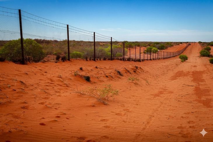 El alambrado de 2 metros de altura está inspirado en el exitoso modelo de cercado australiano. Imagen generada con IA.