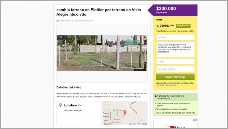 Denuncian a un estafador por ofrecer terrenos ajenos