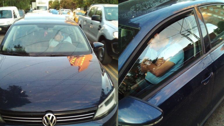 Borracho se quedó dormido al volante en pleno centro