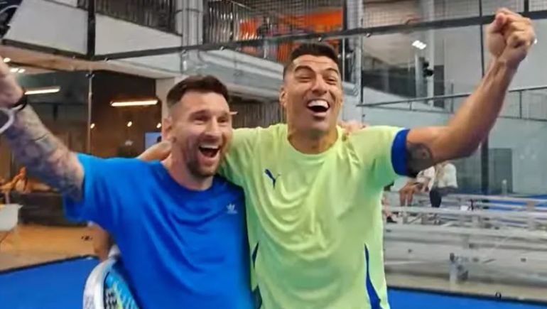 Messi también se divierte: el video viral de Leo jugando al pádel con Luis Suárez