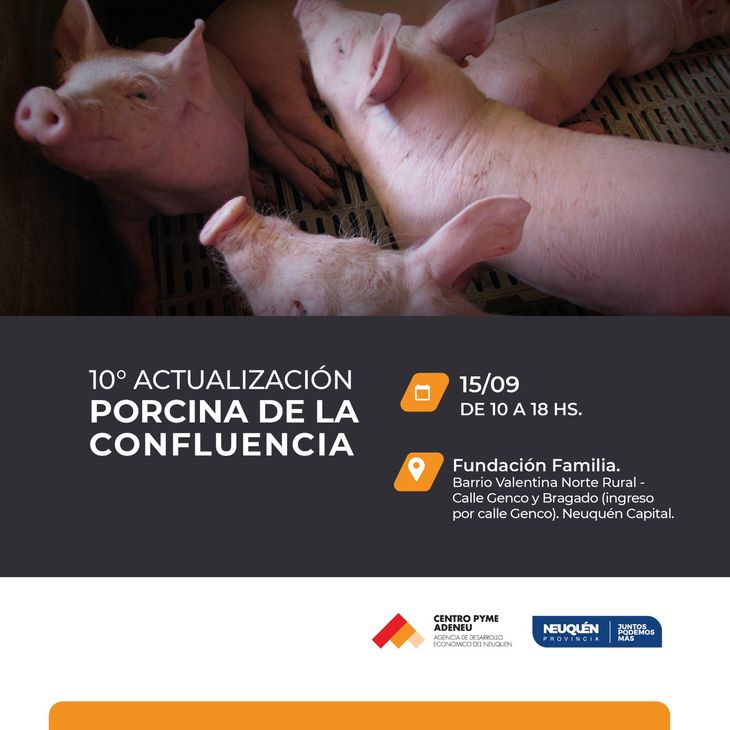 Especialistas brindarán charlas sobre tecnología e instalaciones, enfermedades y nutrición porcina. Especialistas brindarán charlas sobre tecnología e instalaciones, enfermedades y nutrición porcina.