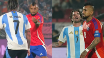 Rodrigo De Paul Y Arturo Vidal calentaron el duelo entre Argentina y Chile.