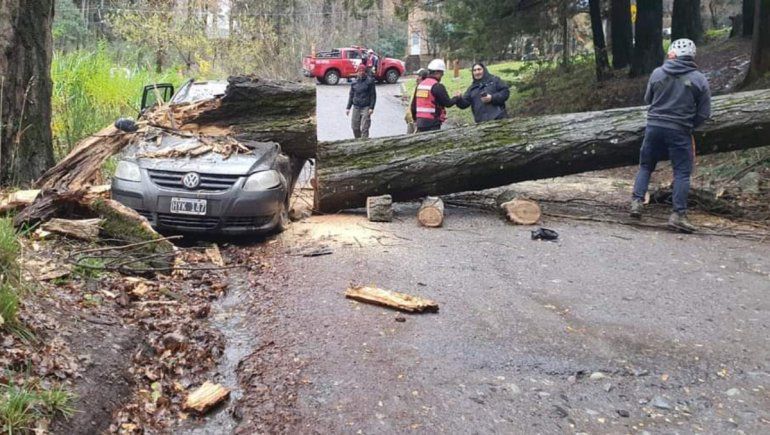 Voladura de techos y un auto destrozado: el temporal en el interior neuquino