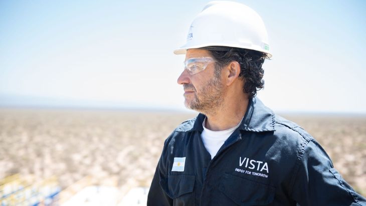 Miguel Galuccio, presidente y CEO de Vista, en el yacimiento Bajada del Palo Oeste, en Vaca Muerta.