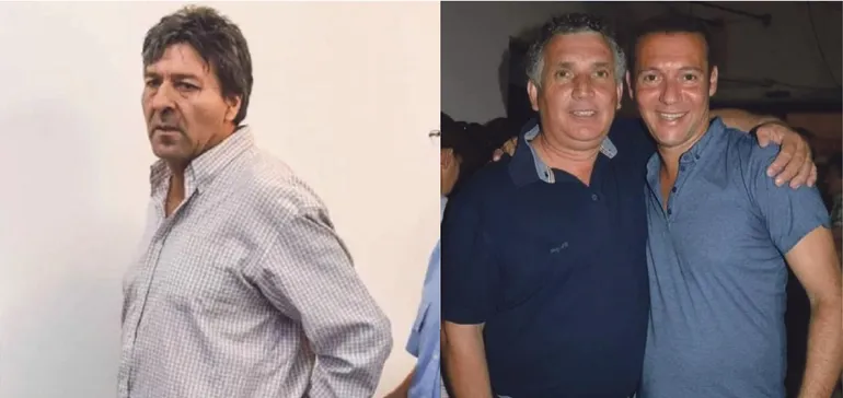 El narcopuntero Juan Carlos Santana. Al lado, el ex ministro de Desarrollo Social Abel Di Luca y el ex gobernador Omar Gutiérrez. El narcopuntero Juan Carlos Santana. Al lado, el ex ministro de Desarrollo Social Abel Di Luca y el ex gobernador Omar Gutiérrez.