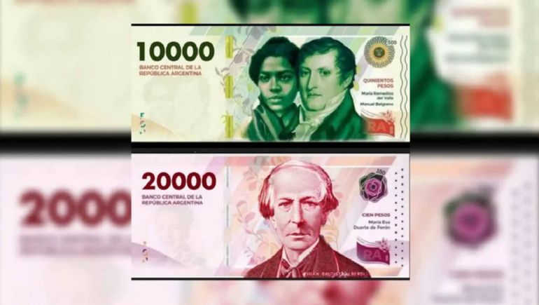 Los nuevos billetes de 20 mil pesos se sumarán a los de 10 mil que ya están en circulación. Los nuevos billetes de 20 mil pesos se sumarán a los de 10 mil que ya están en circulación.