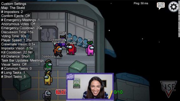 Alexandria Ocasio-Cortez jugando Among Us | Foto: Captura Twitch