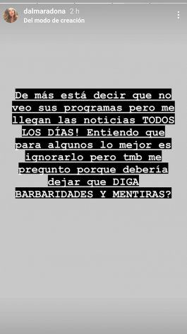 Dalma Maradona se hartó de Luis Ventura: "¿Qué tengo que hacer para que esto frene?