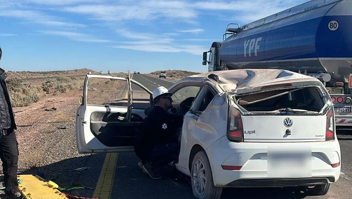 Susto y vuelco con suerte en la Autovía Norte: la conductora venía de visita